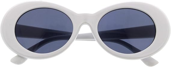 zeroUV - Clout Goggles Glasses Oval Sunglasses with Retro Bold Mod Thick Framed Round Lens 51mm