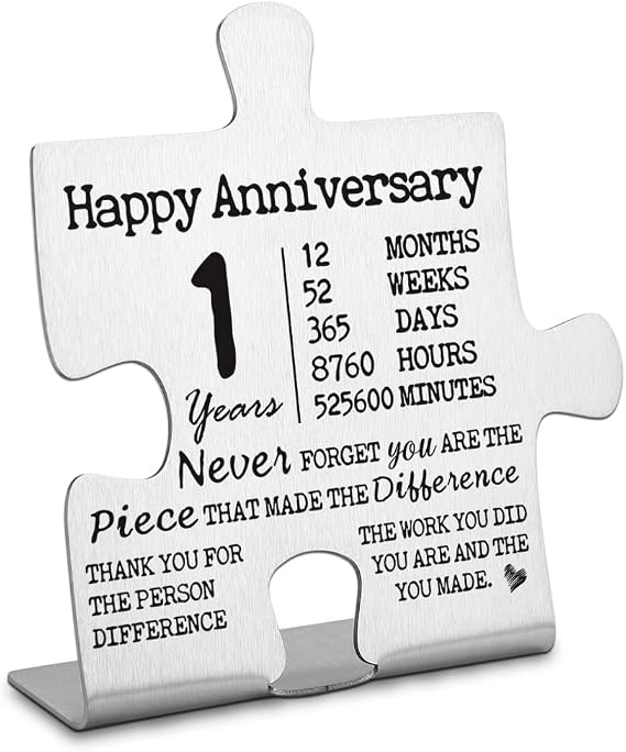 1 Year Work Anniversary Plaque, Employee Appreciation Gift, Work Team 1 st