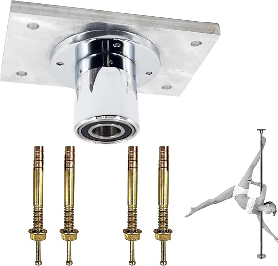 Pole Dance Ceiling Mount, Permanent Top Plate for 40mm(1.57in)&45mm(1.77in) Pole, Heavy Duty Fixed Bracket with Expansion Screws for Concrete Ceiling, Hardware for Home & Studio Installation