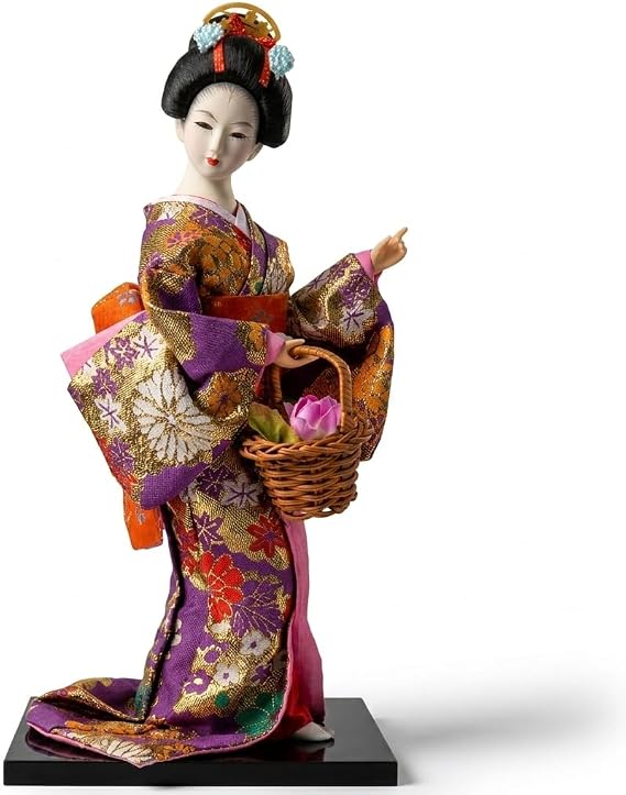 VOSAREA 12 Inch Japanese Geisha Kimono Doll Collectible Asian Kimono Doll Figurine Geisha Decoration Ornaments