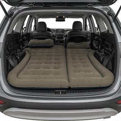 Wakeman Outdoors Inflatable Mattress - Car Air Mattress for SUV or Tent with Aux Outlet Pump and 2 Inflatable Pillows - Car Camping Gear Gray