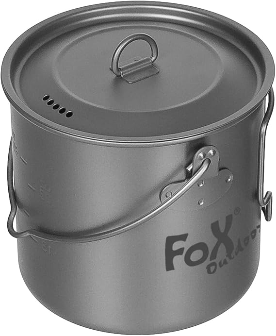 Fox Outdoor Titanium Pot with Lid (Small 1.1 Litre)
