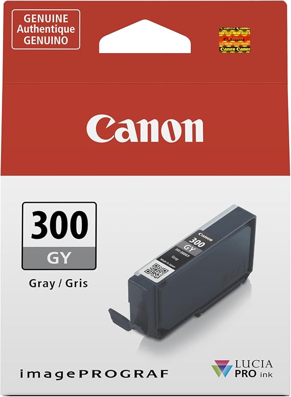 Canon PFI-300 Genuine Gray Ink Tank, Compatible with ImagePROGRAF PRO-300 Printers
