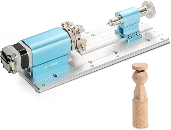Genmitsu 4th Axis Rotary Module for 4040 and 3030 Series CNC Machine | 4 Jaw Chuck, Clamped Range 10-200mm, Planetary Geared Stepper Motor