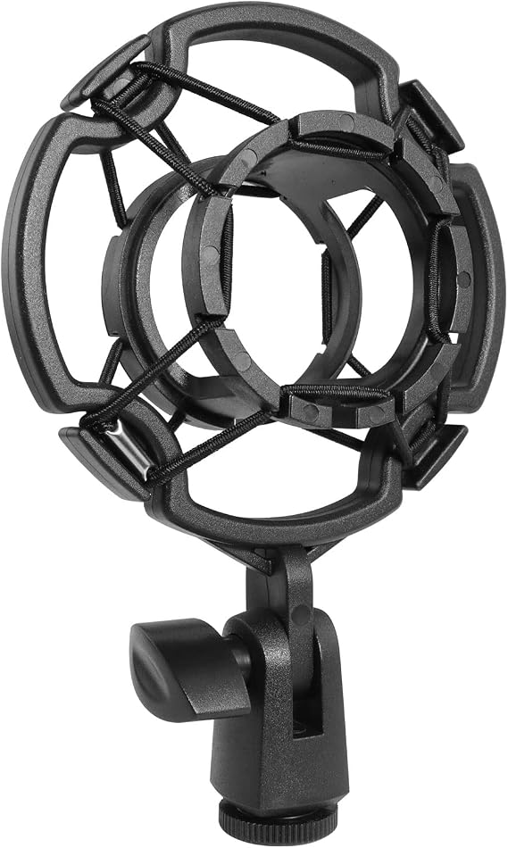 Microphone Shock Mount LUORNG Universal Black Anti-Vibration Mic Holder for 42~46mm/1.65~1.81in Diameter Studio Condenser Mic, Mic Clip Holder