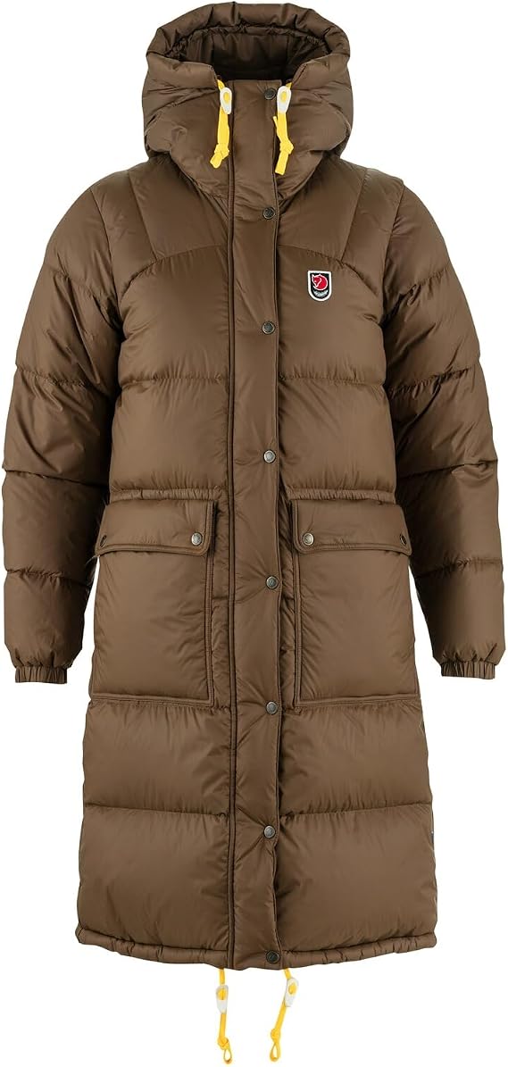 Fjallraven Expedition Long Down Parka Women's Winter Jacket, Dark Oak, Large