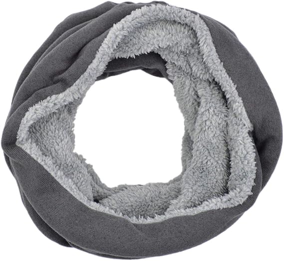 Winter Soft Faux Fur Plain Solid Color Double Layer Infinity Loop Circle Scarf