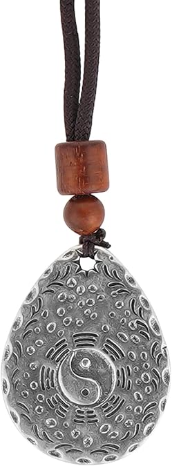 Feng Shui Tai Chi Bagua Pendant Necklace S925 Silver Charm for Balance & Protection, Great Gift for Good Fortune.
