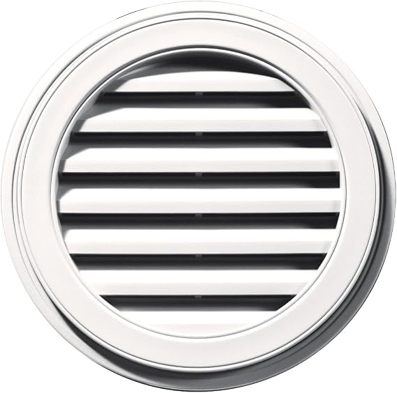 Builders Edge 120032222117 22" Round Vent 117, Bright White