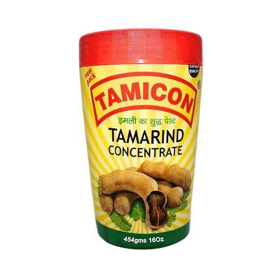 Tamicon Tamarind Concentrate | Sweet & Sour Tamarind Paste | Authentic South Indian Style Flavor | Perfect for Curries, Sauces, Dips & Soups | 16.01 Oz (454gm)