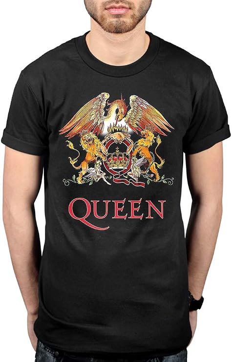 Queen Classic Crest Men's T-Shirt, Black, Large