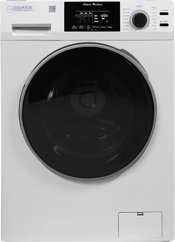 Equator Front Load Washer 1.9 Cu.Ft, Sanitize Wash, Allergen Cycle, 1400 RPM, 110V, Quiet, Energy Efficient Apartment Washer