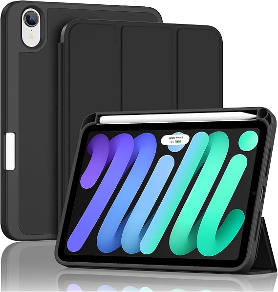ProCase Case for iPad Mini 7 A17 Pro 2024 / iPad Mini 6 2021, 8.3 Inch iPad Mini 7th/6th Gen Protective Case, Smart Case Cover for iPad Mini 7/6 8.3 Inch - Black