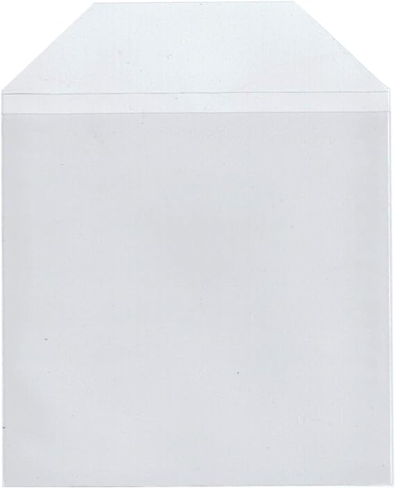 Maxtek 100 Pieces Clear Transparent CPP Plastic CD DVD Sleeves Envelope Holder, 100 Micron Thickness.