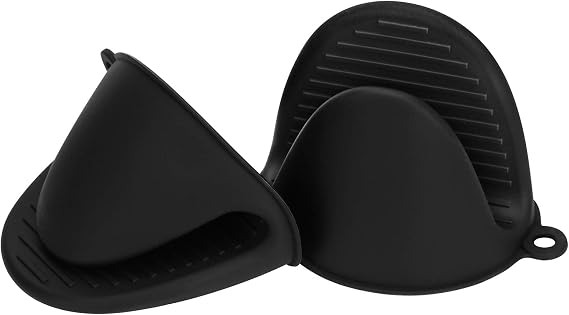 tifanso 1 Pair Heat Resistant Silicone Oven Mitts & Pot Holders for Cooking