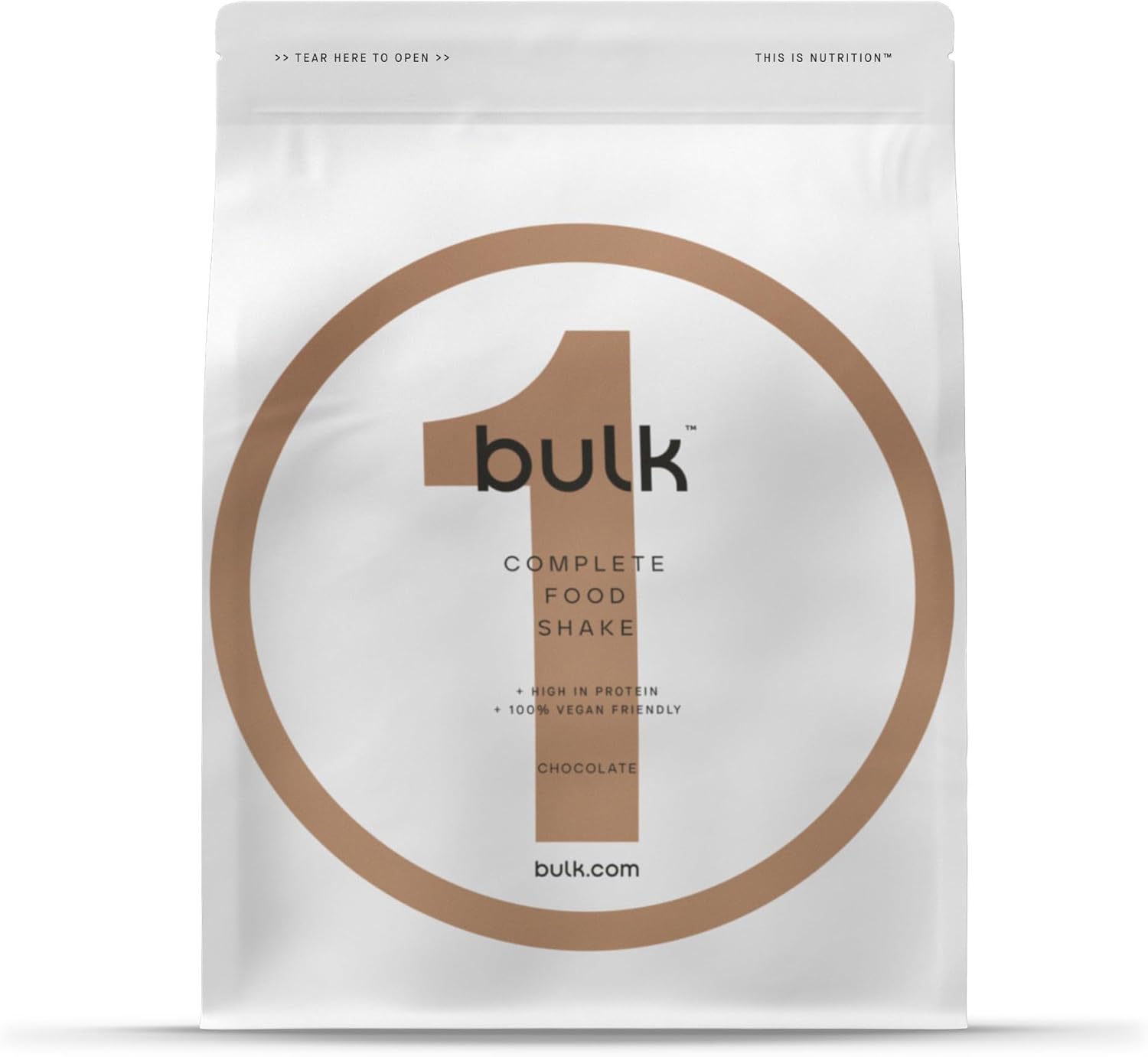Bulk 1 Complete Food Shake, Complete Meal, 30 Meals, Vegan, Chocolate, 3 kg