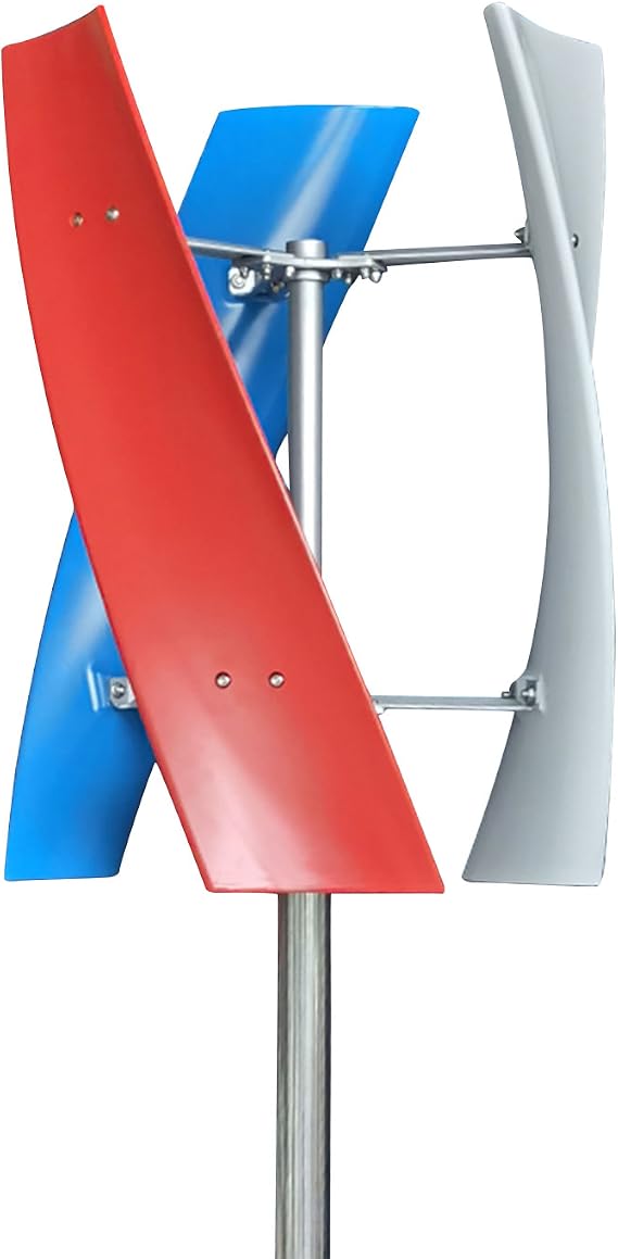 Vertical Wind Power Turbine Generator, 400W 24V 3 Helix Blades Wind Turbine Generator Electromagnetism Control System Wind Generator Power kit for Outdoor Garden