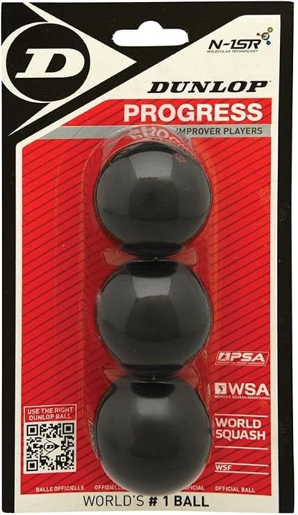 Dunlop Sports Progress Squash Balls. 3-Pack
