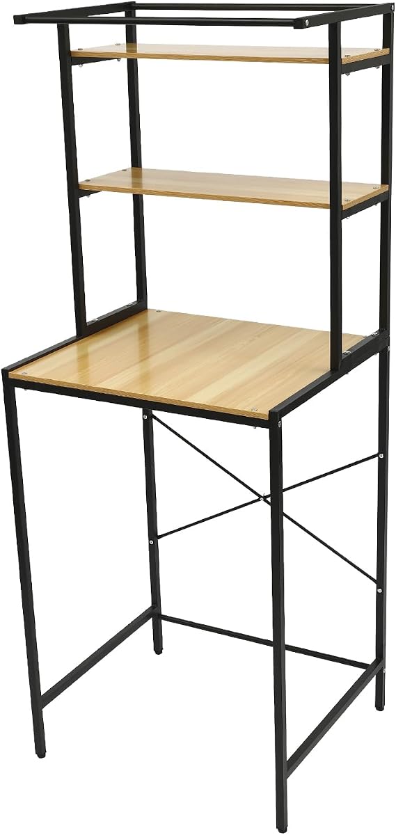 3-Tier Over Washing Machine Storage Unit, Space Saver Bathroom Organiser Rack for Washer & Dryer, 69×60×176.5cm