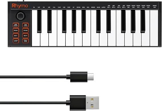 25 Key MIDI Keyboard Controller Portable USB MIDI Controller with Arpeggiator, Velocity Sensitive Keys, Beat Maker for Beginners - Compatible with GarageBand, FL Studio, Ableton Live