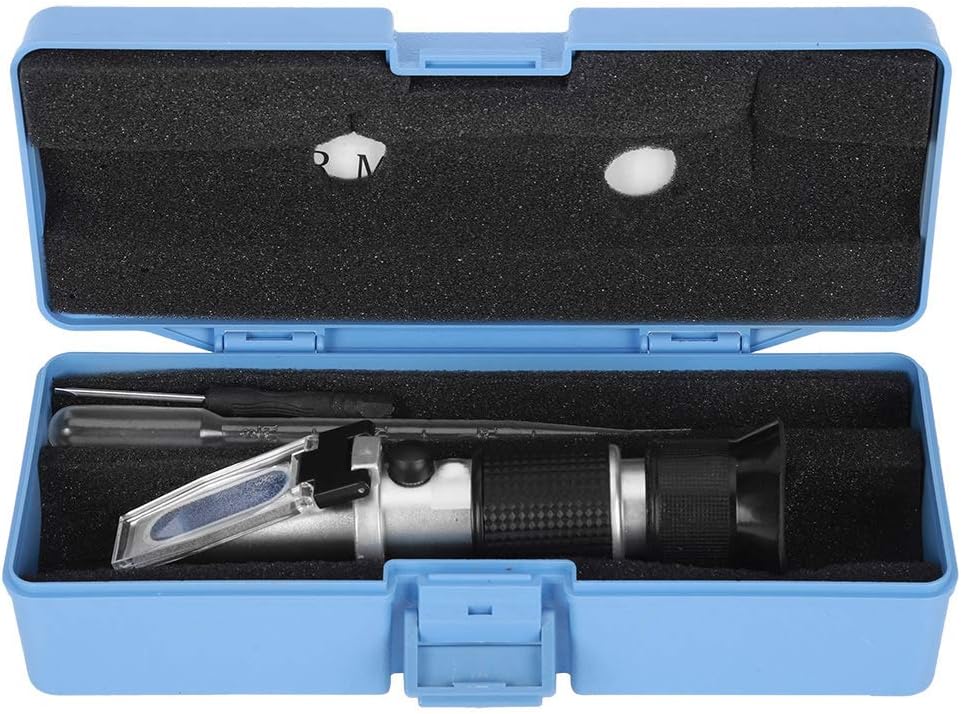 ViaGasaFamido 0-80% Meter Refractometer Automatic Temperature Compensation Function for Measuring Sugar Content in Fruit, Maple Syrup and Other Sugary Drink