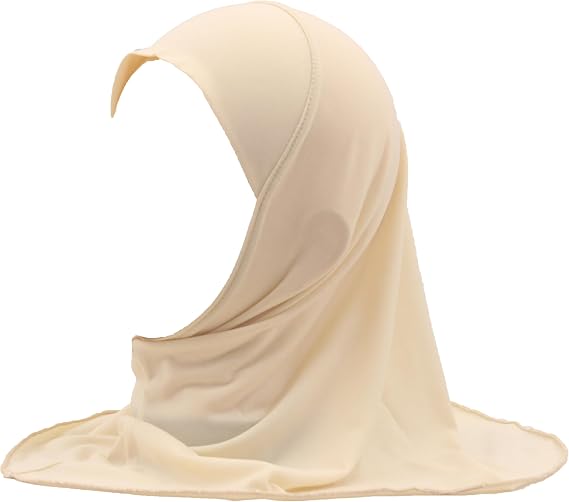 Girls Hijab Muslim Kids Scarf Headwear Solid Color for 2-6 Years Ready to Wear