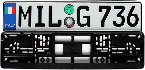 Italy Flag Euro Style Plate and Frame Package - Plate, Frame & Mounting Screws