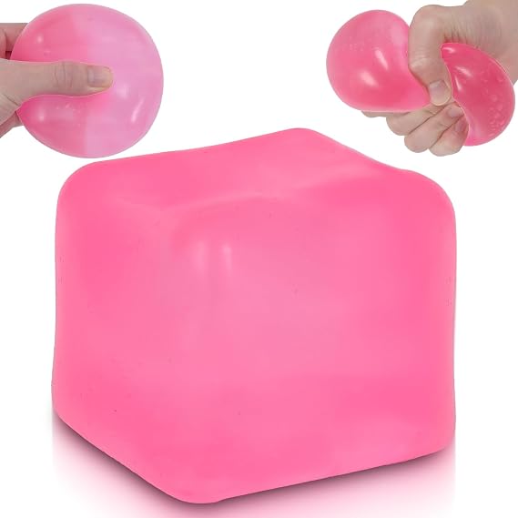 Large squishy cube Squishy Toy 7cm (2.76Inch), Ssqauvig Big Slow Rising Squishies for Sensory Play, Perfect Stress Relief Fidget Toys for Adults Anxiety, Squishy Cube Sensory Toys (Pink)