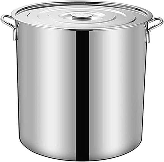 Commercial Stainless Steel Saucepan with Lid - Induction Compatible, High Speed Heat Conduction, Large Capacity, Rust Resistant, Deep Saucepan, Dedicated for Stewing, Storage Containers