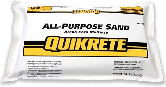 QUIKRETE All Purpose Sand for Potting Soil, Concrete Mix, Traction on Snow and Ice, Brick Pavers, Graded Coarse, 50 Pound Bag