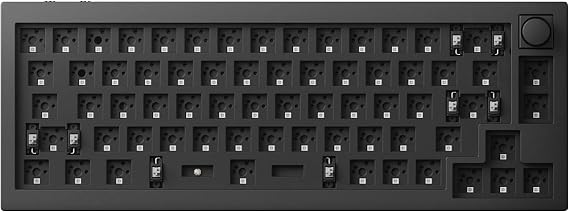 Keychron Q2 Max 65% Compact Custom Mechanical Gaming Keyboard Kit, 2.4 GHz/Bluetooth 5.1/Wired with QMK/VIA Programmable Knob, RGB Aluminum Barebones Keyboard for Mac Windows Linux - Black