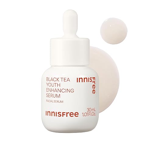 innisfree Black Tea Youth Serum | Korean Anti-Aging Treatment with Niacinamide for Radiance, Firm Skin, Hydration and Visible Skin Renewal