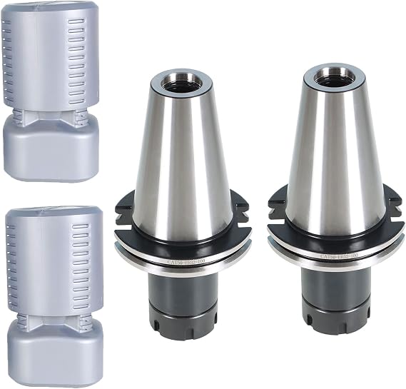 2Pcs ER32 Collet Chuck Set CAT50 Tool Holder, 4 Inch Extension Collets Set, 0.0001 Inch Runout Chucks Tool Holder for CNC Engraving Machine and Milling Lathe Tool (CAT50-ER32-100)