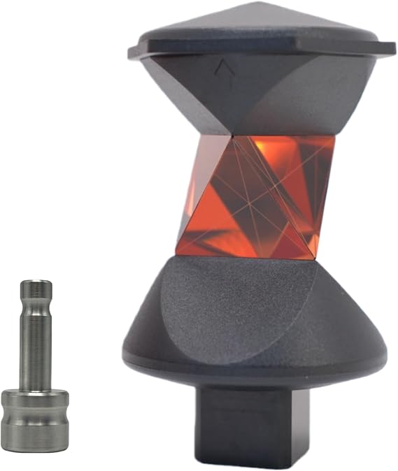 GRZ4 Replacement 360 Degree Optical Surveying Prism Reflector Compatible with Leica Style Robotic Total Station with Adapter(Copper Coated & Silver Coated)