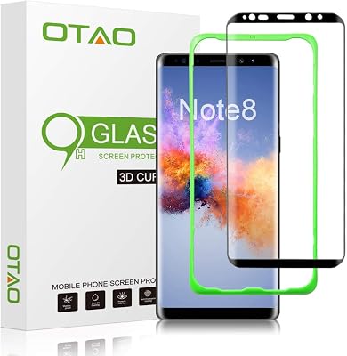 Galaxy Note 8 Screen Protector Glass, [Full Screen Coverage] [Easy Installation Tray] OTAO Double Strong 3D Curved Note 8 Tempered Glass Screen Protector for Samsung Galaxy Note 8