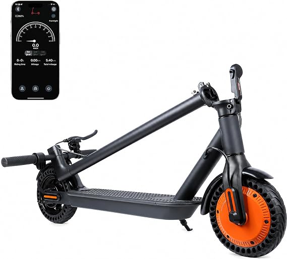 Electric Scooter for Adults, 500W Peak Motor, 12 Miles Long Range, 16 MPH Fast Speed, 8.5" Anti-Flat Solid Tire, Portable Folding Commuter Kick Scooter for Urban Daily Travel & Outdoor Short Trip
