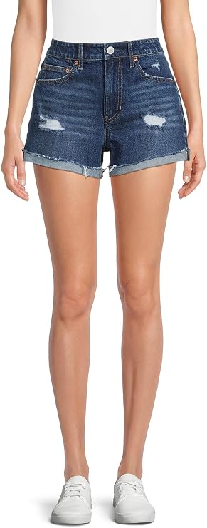 No Boundaries Juniors Cuffed Denim Shorts