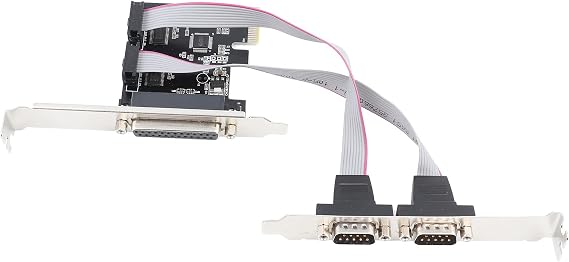 Serial Connections PCIE Dual DB9 RS232 + Adapter Card LPT Parallel DB25 for Desktop, High Speed Connection for Users of /