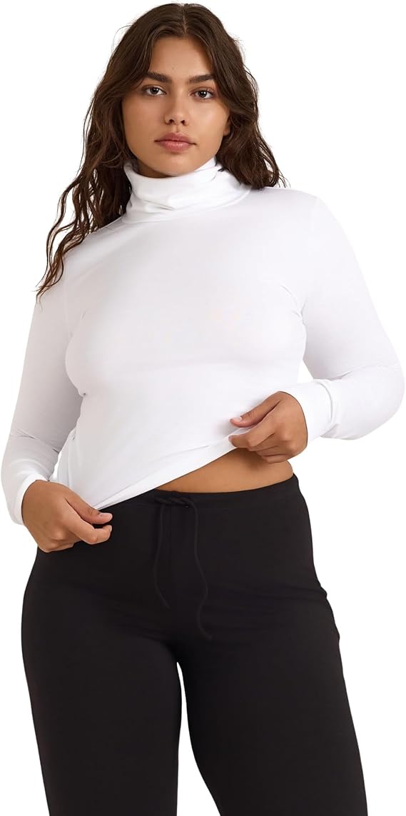 Organic Basics Women's Everyday Long Sleeve Turtleneck Shirt