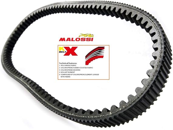 High Performance Kevlar Drive Belt for Honda Silver Wing 600 Replacement for OEM # 23100-MCT-003. Malossi X K Belt Made in Italy Part# M6115803, Black