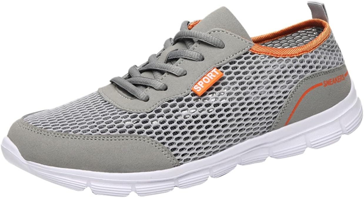 Men Summer Lightweight Breathable Casual Shoes Mesh Casual Running Shoes Sneaker Shoes Men 13 (Grey, 8)