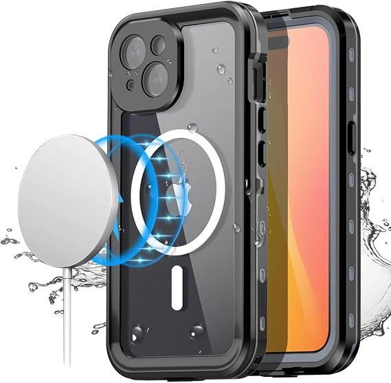 AICase Waterproof Case for iPhone 15(6.1") with MagSafe Snowproof,Dustproof and Shockproof, IP68 Certified Full Body Protection Fully Sealed Underwater Cover for iPhone 15 6.1"