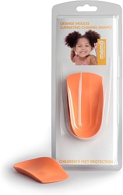 Memo 34 Length Orange Arch Support Insoles, 22-24 6.5 Toddler  8 Toddler