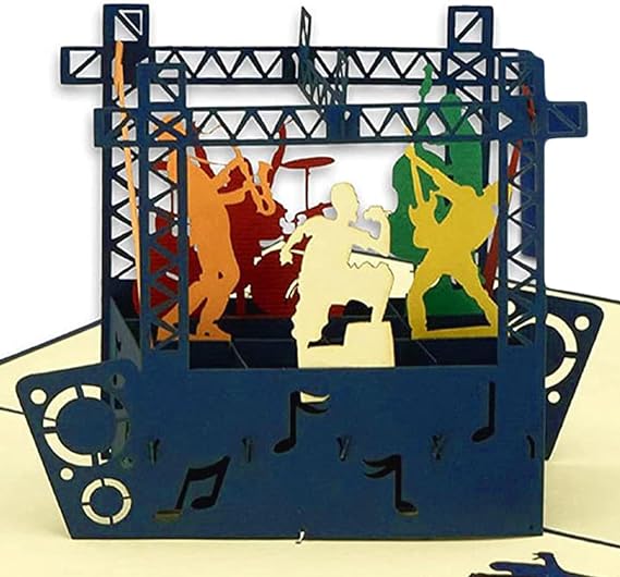 POP-UP Gutscheinkarte – 3D Geschenkgutschein für Konzert Festival & Musik-Event – Geburtstagskarte & Klappkarte N339