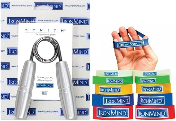 IronMind Fitness Grip Set - Zenith 2 Gripper and Expand-Your-Hand Bands | Hand, Finger, Wrist & Forearm Strength Trainer for Grip Strength, Fitness, Athletes & Rehabilitation