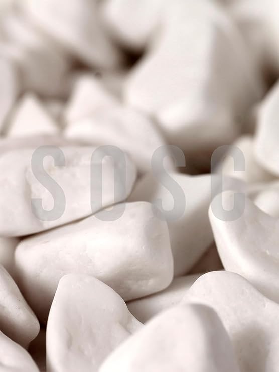 White Pebble Dolomite stone Garden ornament Aquarium stone Stream pebble 1-2 cm 1 Kg