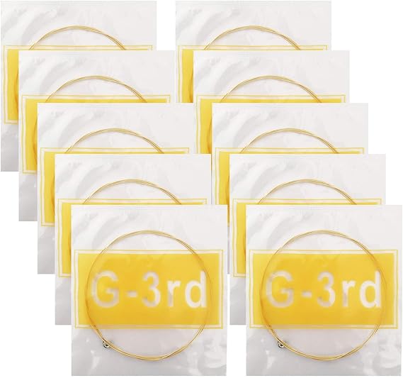 Acoustic Guitar G Strings, Light Tension – Corrosion-Resistant Rust-Prevent Brass, Offers a Bright and Well-Balanced Acoustic Tone G 3rd (3rd 10 Pack)