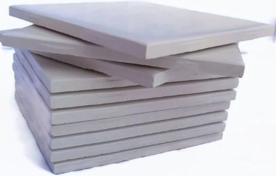 Glossy White Glazed Ceramic 6" x 6" x 1/4" Tiles - Pack of 10 Plus Full Color Guides: How To Paint & Install Bathroom Tiles