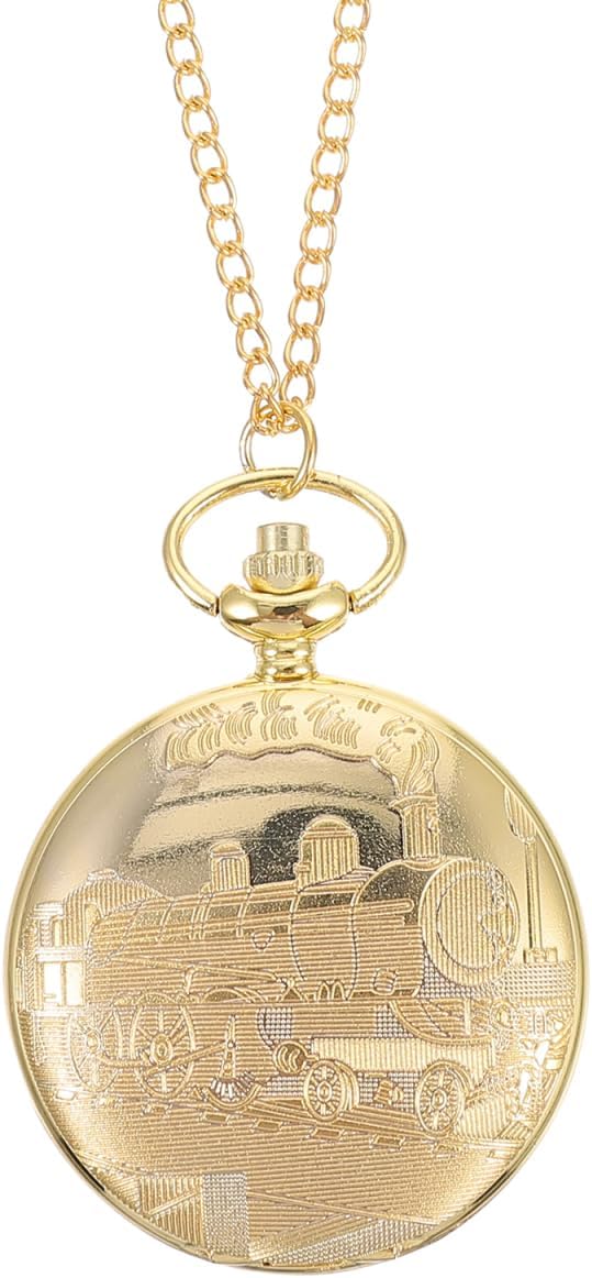 Hemobllo Vintage Pocket Watch for Women Gold Antique Chest Watch with Chain Elegant Souvenir Timepiece Classic Mechanical Dainty Design