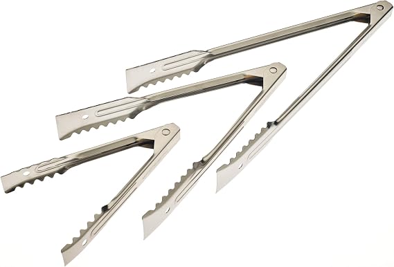 Mercer Culinary Gripper Tongs Set, 7 Inch, 9 Inch, 12 Inch